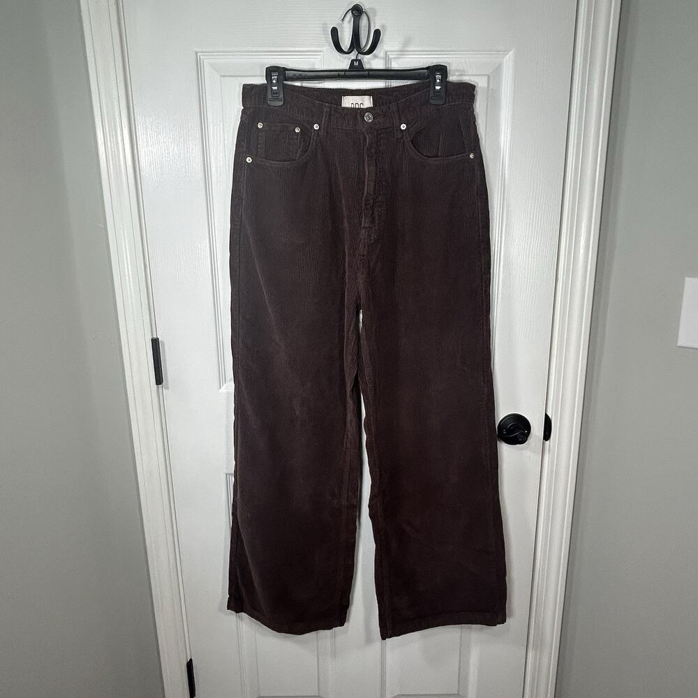 BDG Urban Outfitters High & Wide Corduroy Pants Cropped Dark Brown Women's 31